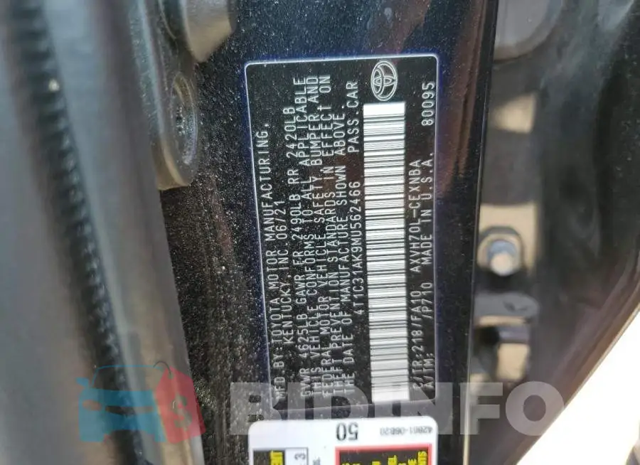 4T1C31AK9MU562466 Photo# 12
