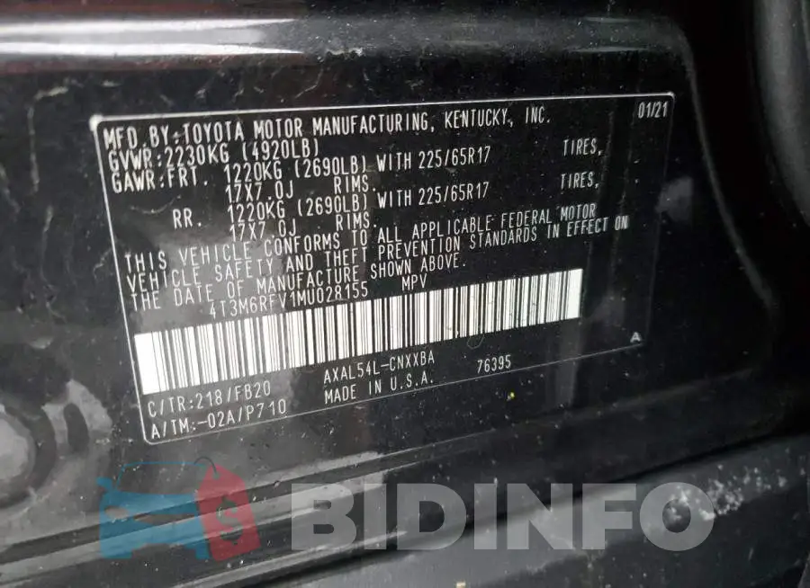 4T3M6RFV1MU028155 Photo# 13