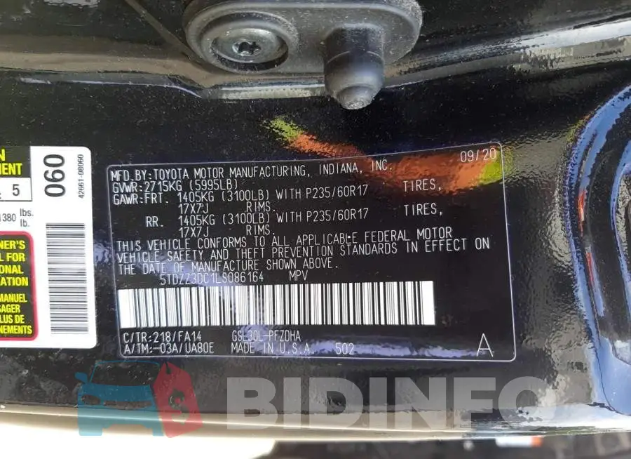 5TDZZ3DC1LS086164 Photo# 10