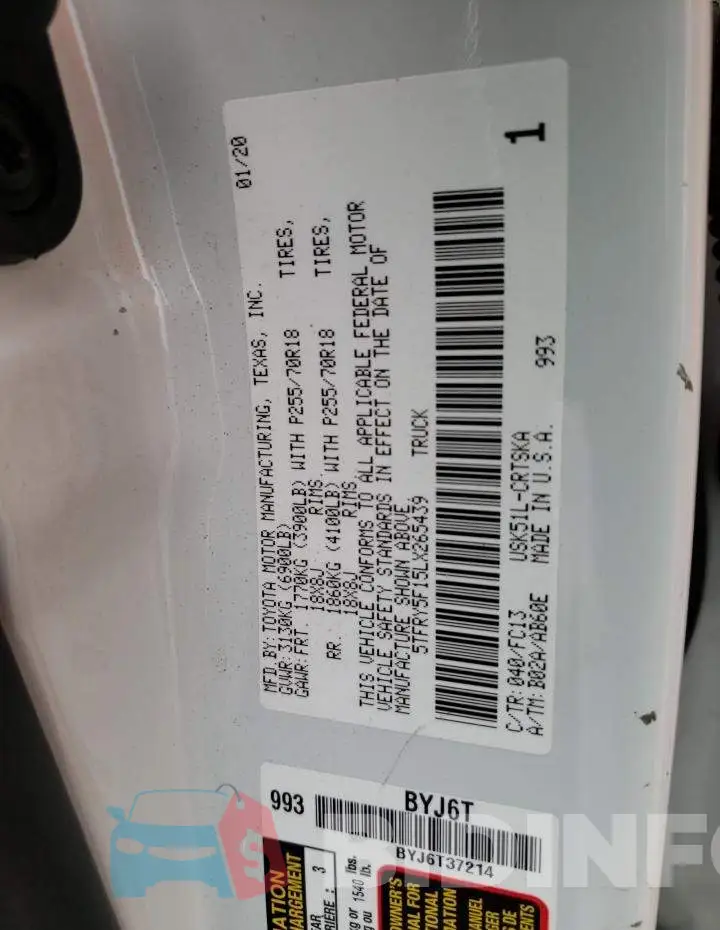 5TFRY5F15LX265439 Photo# 12