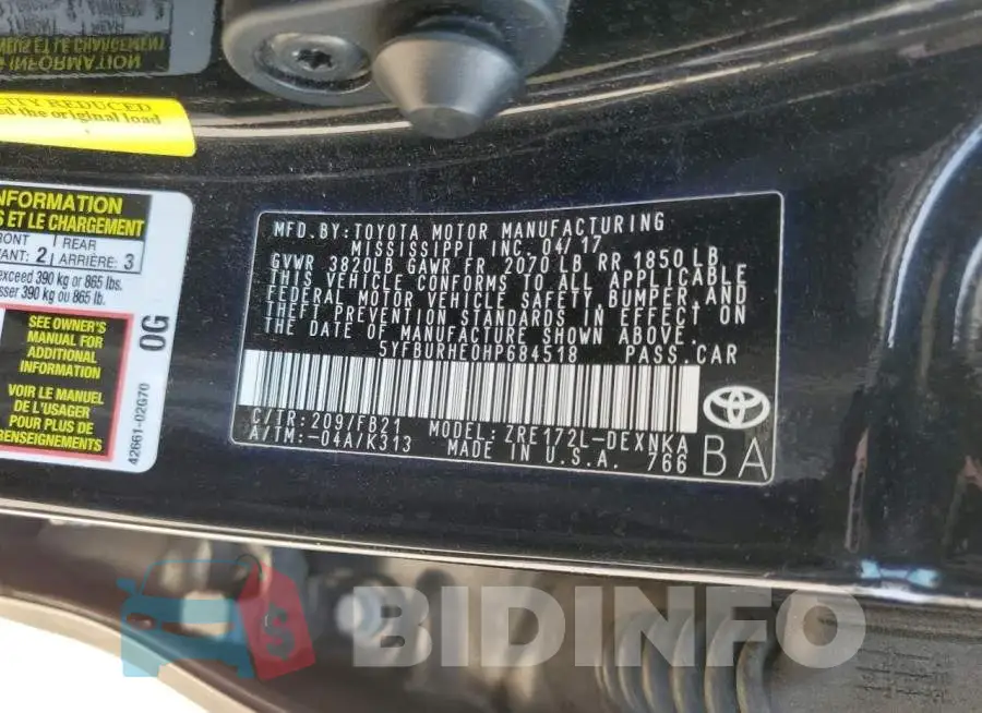 5YFBURHE0HP684518 Photo# 12