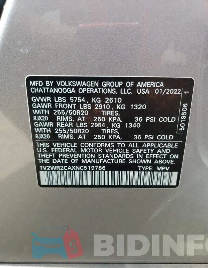 1V2WR2CAXNC519786 Photo# 14