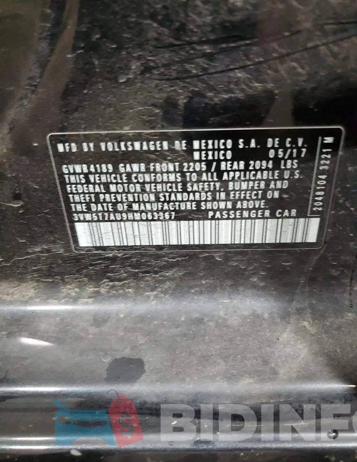3VW5T7AU9HM063367 Photo# 12