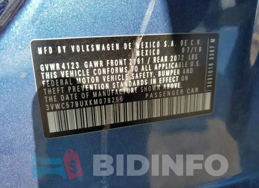 3VWC57BUXKM078256 Photo# 13