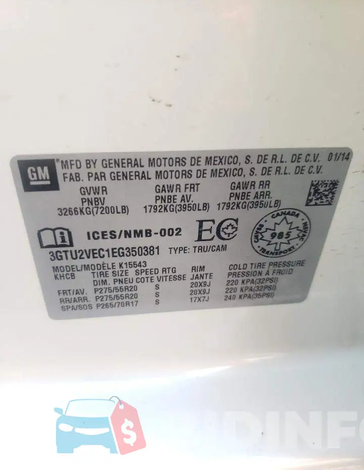 3GTU2VEC1EG350381 Photo# 12