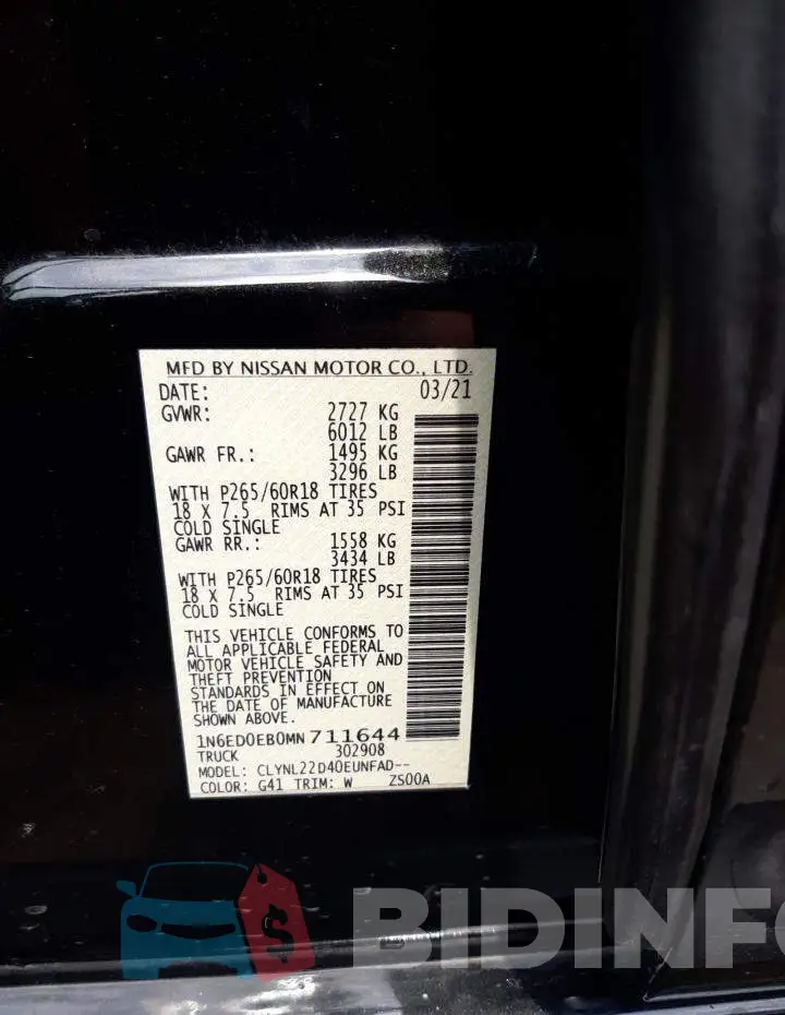 1N6ED0EB0MN711644 Photo# 12