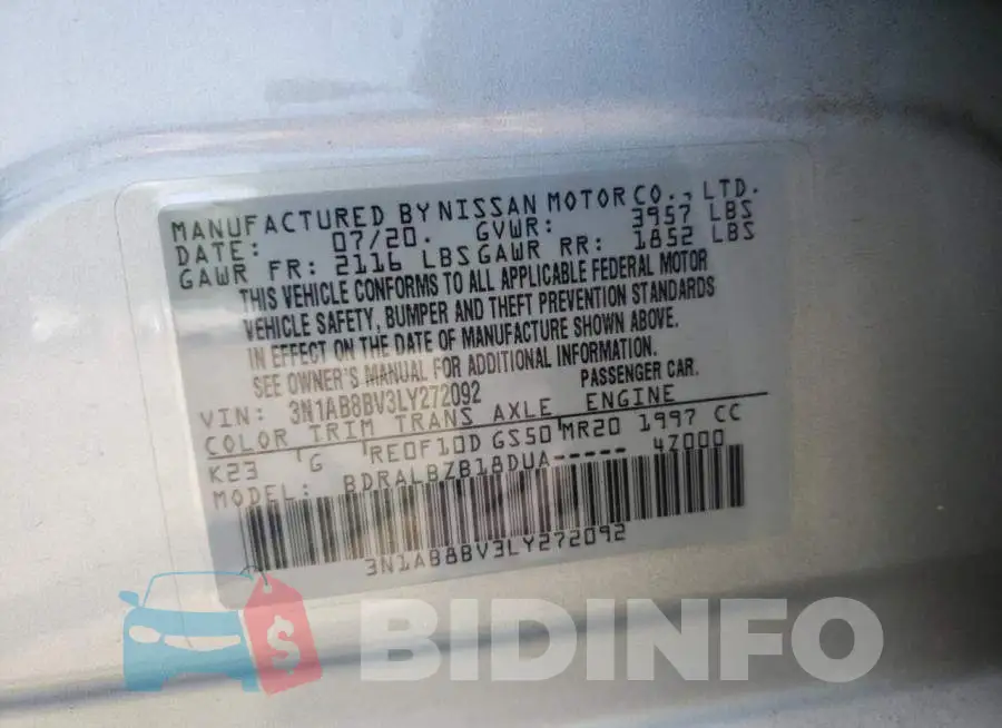 3N1AB8BV3LY272092 Photo# 12