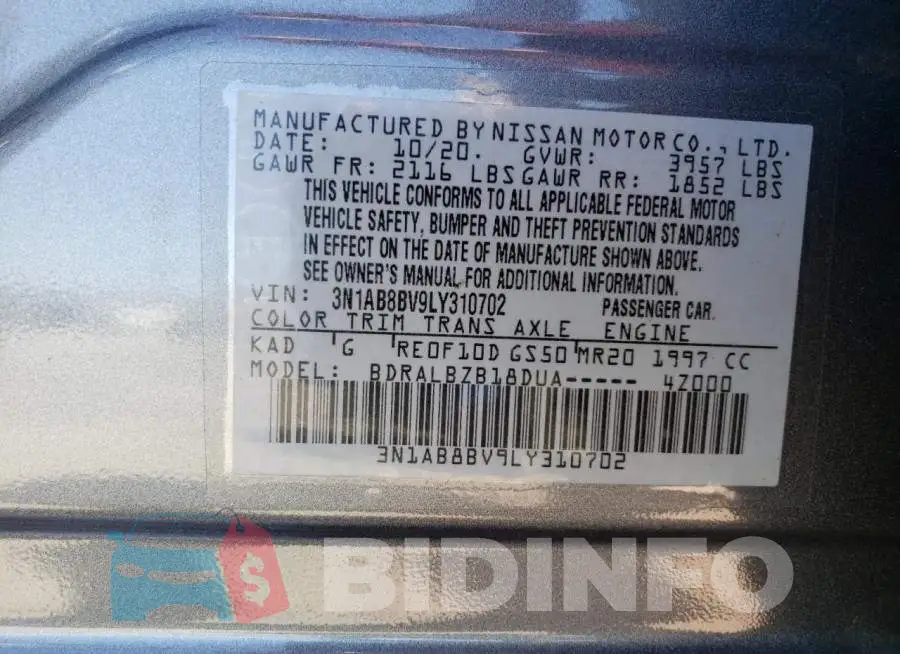 3N1AB8BV9LY310702 Photo# 12
