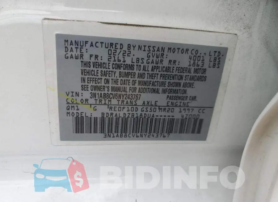 3N1AB8CV6NY243767 Photo# 12