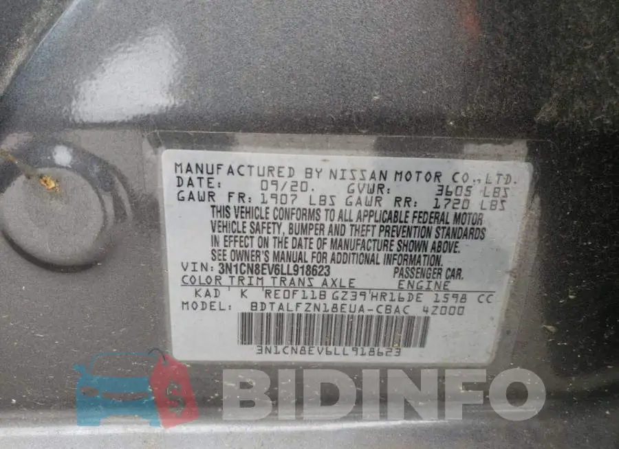 3N1CN8EV6LL918623 Photo# 13