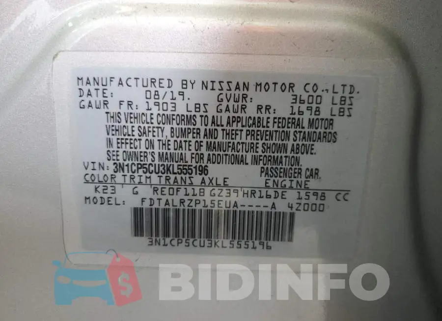3N1CP5CU3KL555196 Photo# 12