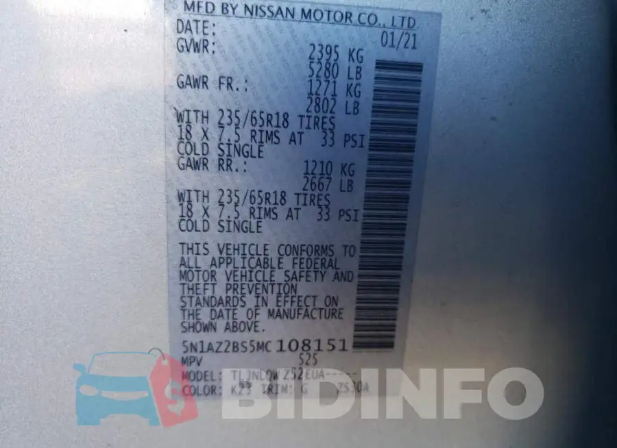 5N1AZ2BS5MC108151 Photo# 13