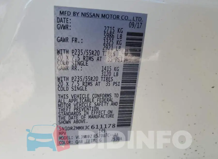 5N1DR2MMXJC611178 Photo# 14