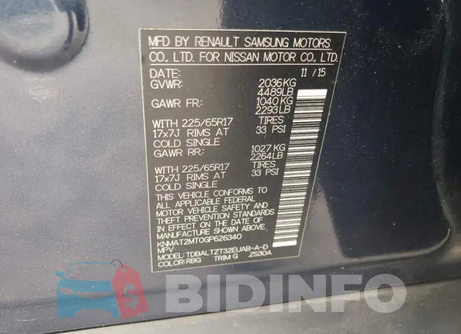 KNMAT2MT0GP626340 Photo# 13