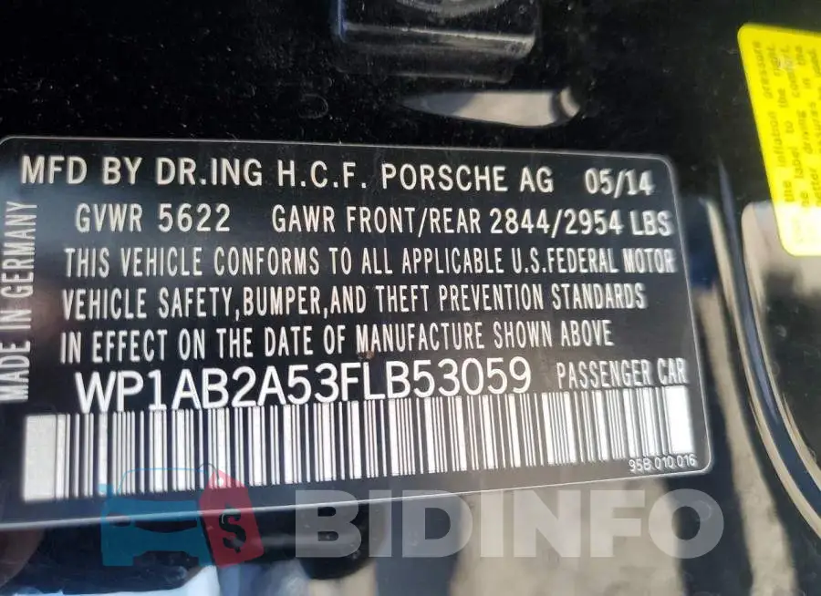 WP1AB2A53FLB53059 Photo# 13
