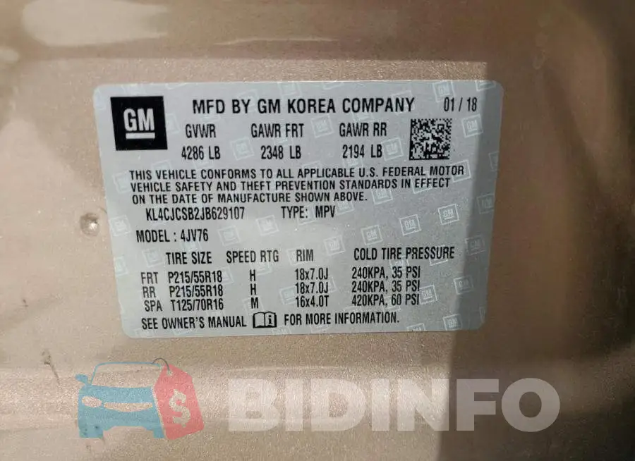 KL4CJCSB2JB629107 Photo# 14