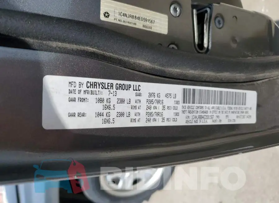 1C4NJRBB4ED591567 Photo# 13