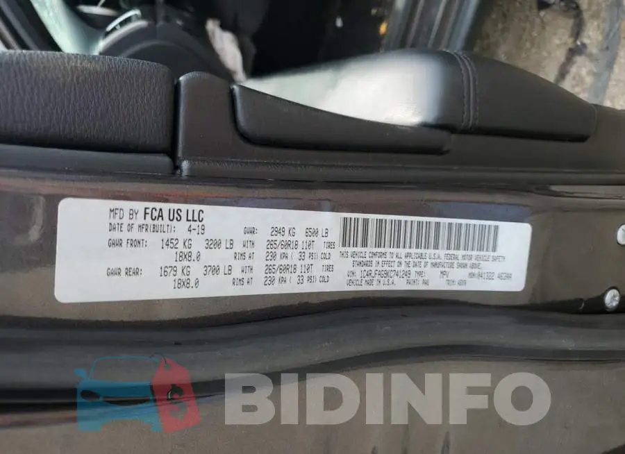 1C4RJFAG9KC741249 Photo# 13