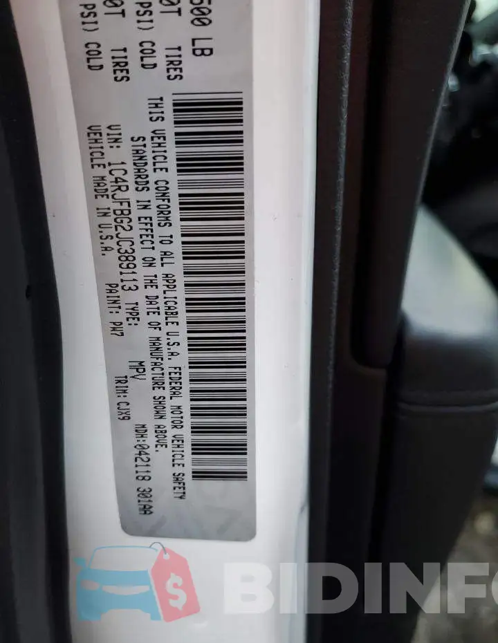 1C4RJFBG2JC389113 Photo# 13