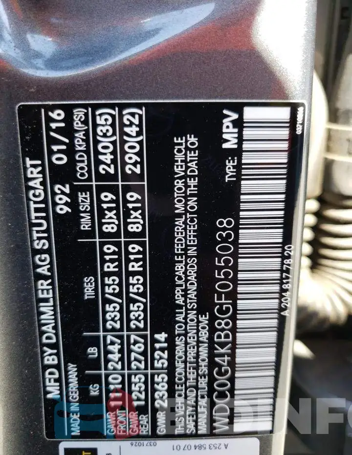 WDC0G4KB8GF055038 Photo# 12