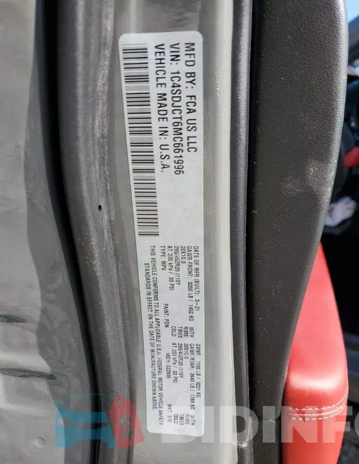 1C4SDJCT6MC661996 Photo# 14