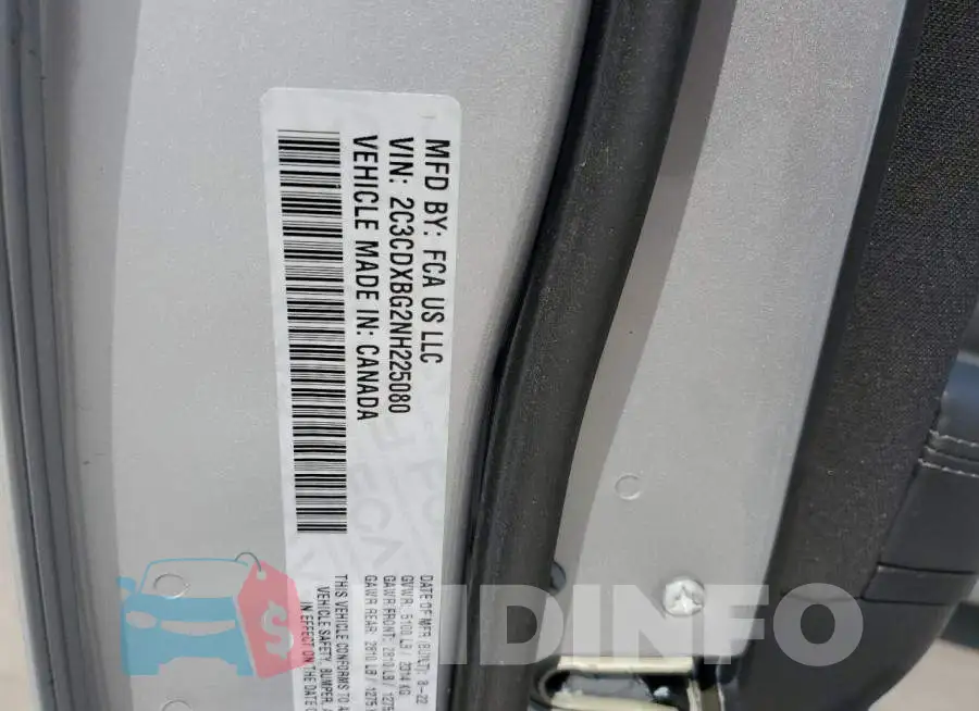 2C3CDXBG2NH225080 Photo# 12