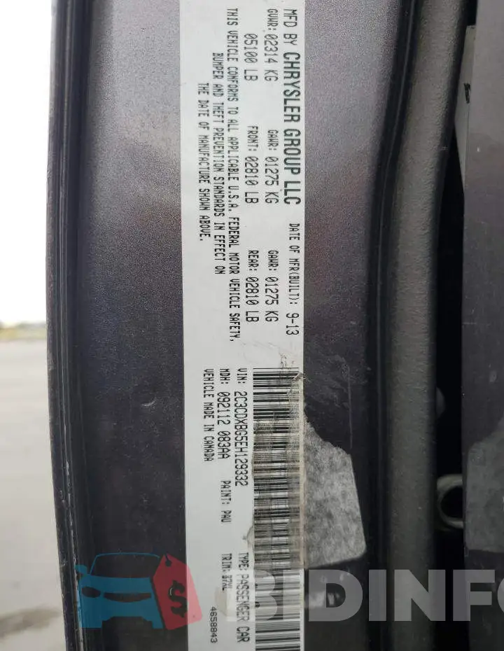 2C3CDXBG5EH129332 Photo# 12
