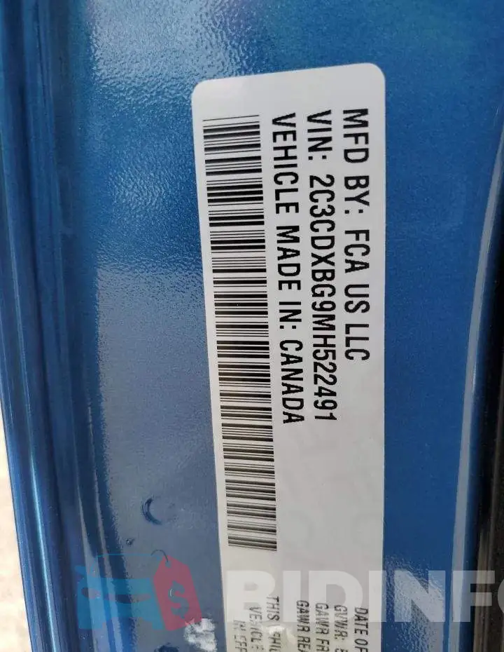 2C3CDXBG9MH522491 Photo# 12