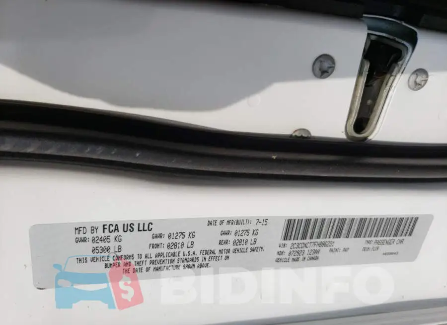 2C3CDXCT7FH886231 Photo# 12