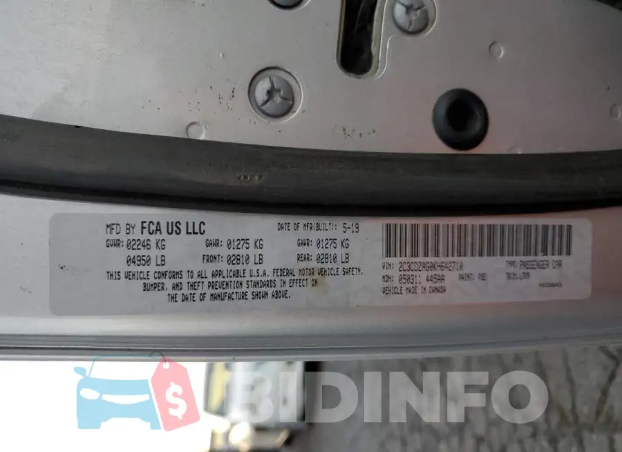 2C3CDZAG0KH642710 Photo# 12