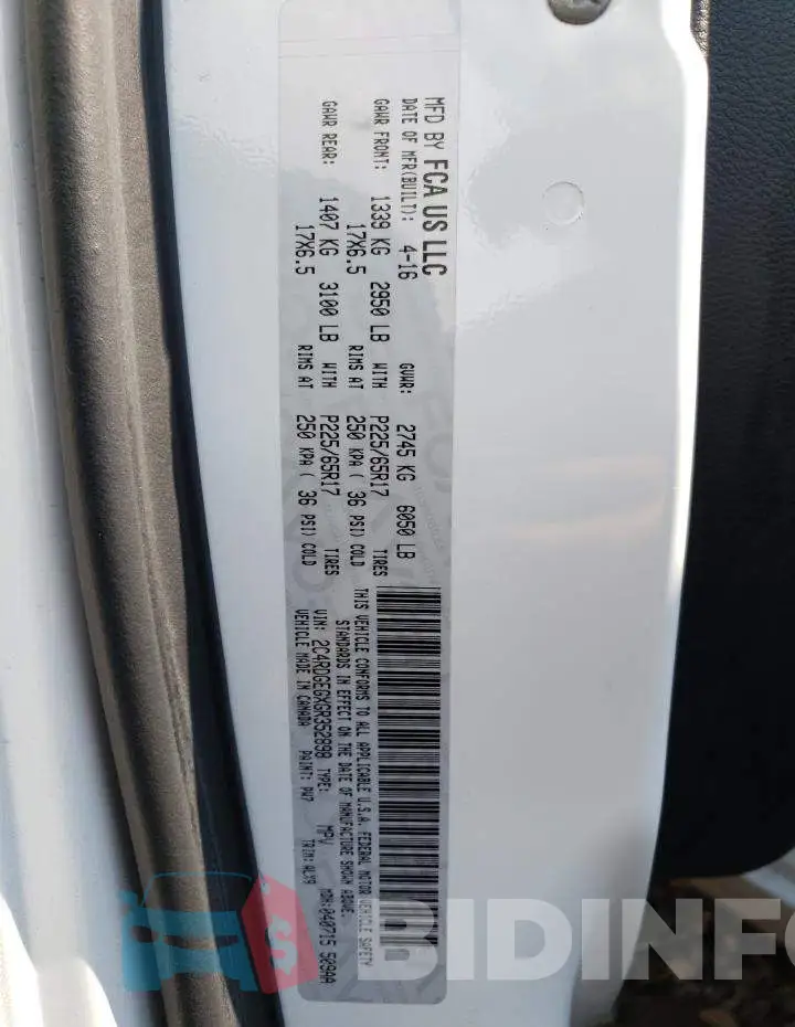 2C4RDGEGXGR352898 Photo# 13