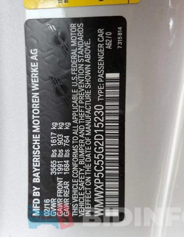 WMWXP5C55G2D15230 Photo# 12