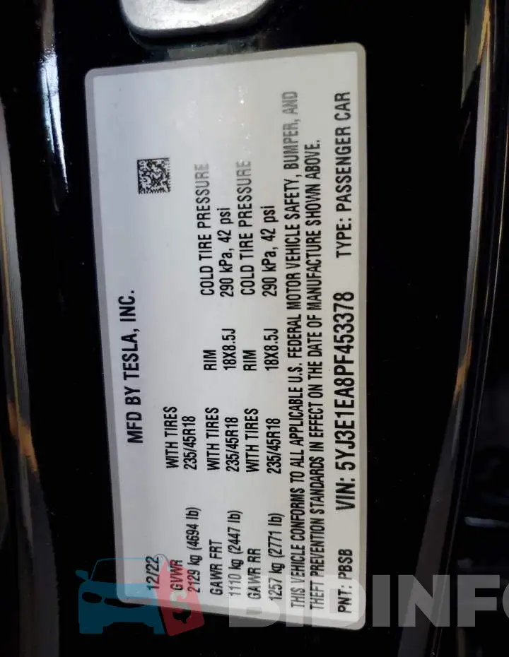5YJ3E1EA8PF453378 Photo# 13