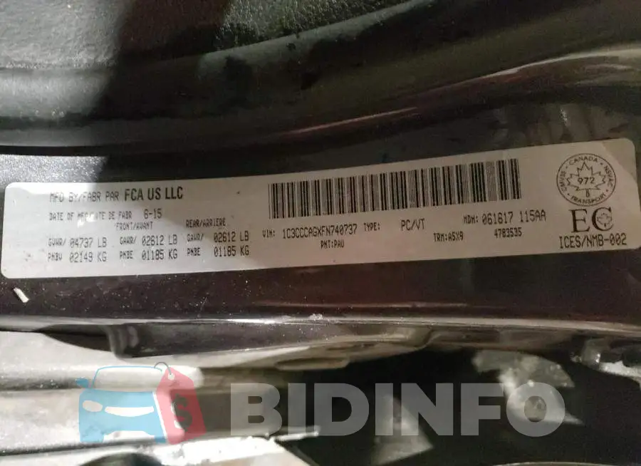 1C3CCCAGXFN740737 Photo# 13