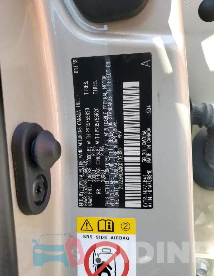 2T2ZZMCAXKC132390 Photo# 12