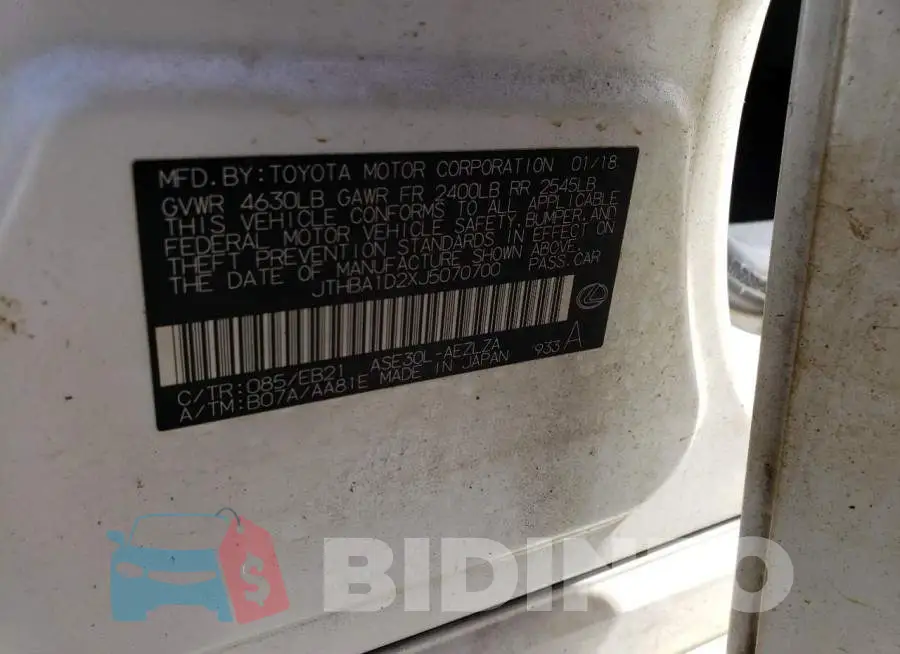 JTHBA1D2XJ5070700 Photo# 12