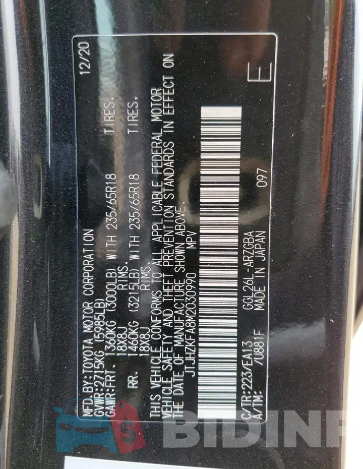 JTJHZKFA8M2030990 Photo# 13