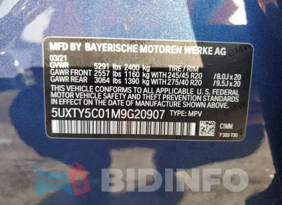 5UXTY5C01M9G20907 Photo# 13
