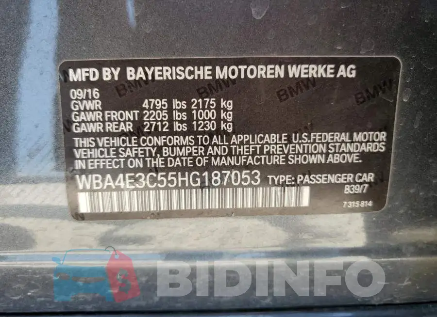 WBA4E3C55HG187053 Photo# 12