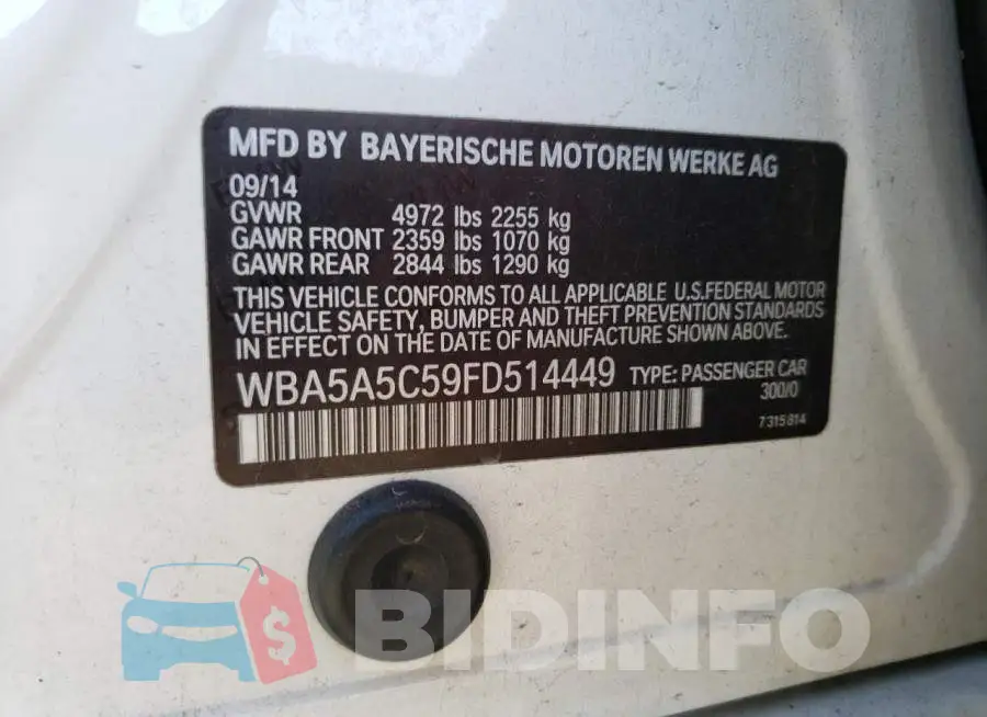 WBA5A5C59FD514449 Photo# 12