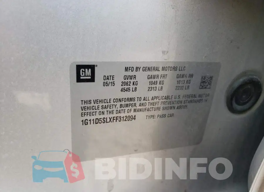 1G11D5SLXFF312094 Photo# 12