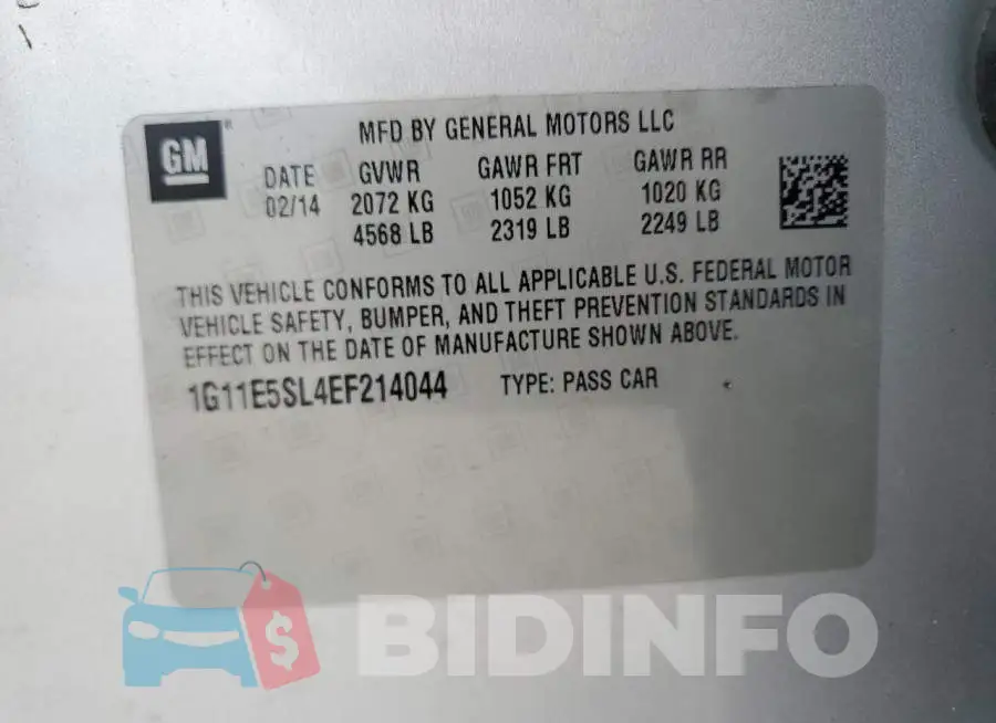 1G11E5SL4EF214044 Photo# 13