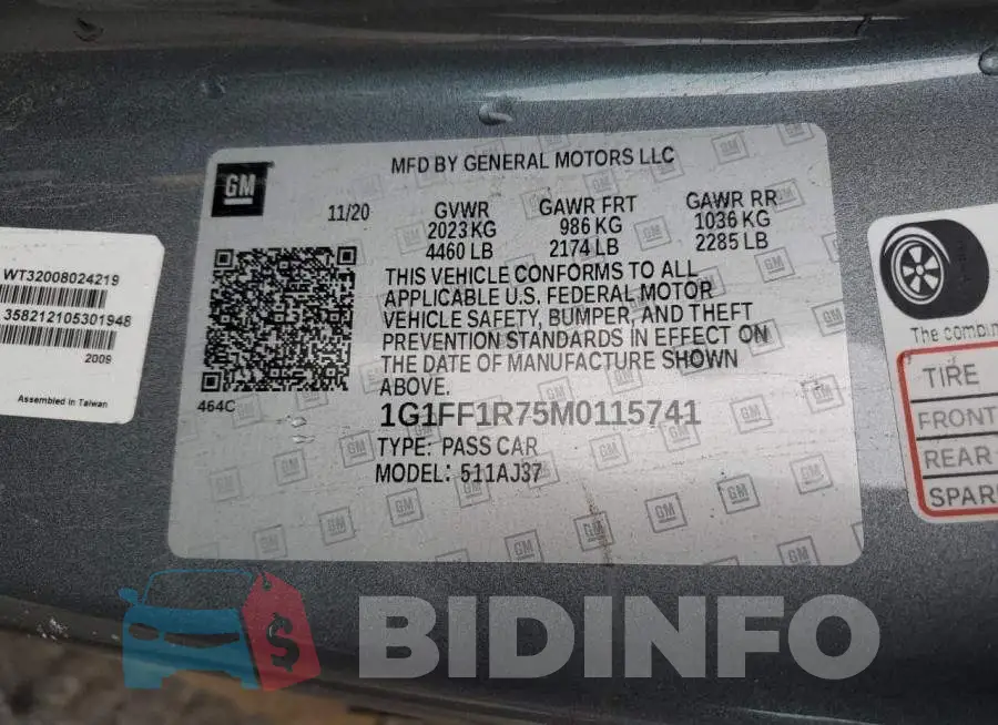 1G1FF1R75M0115741 Photo# 12