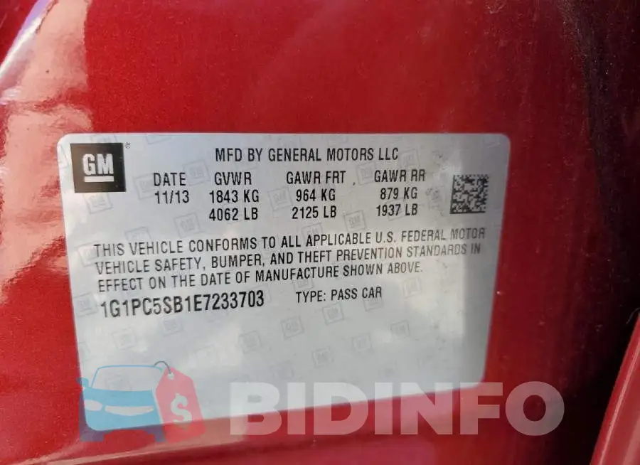 1G1PC5SB1E7233703 Photo# 12