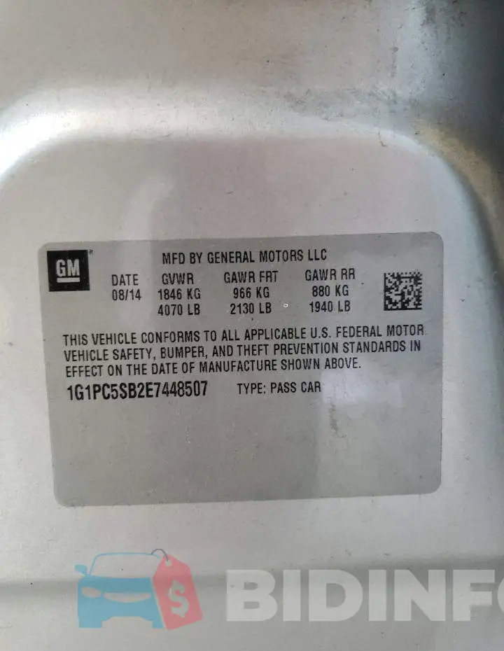 1G1PC5SB2E7448507 Photo# 12