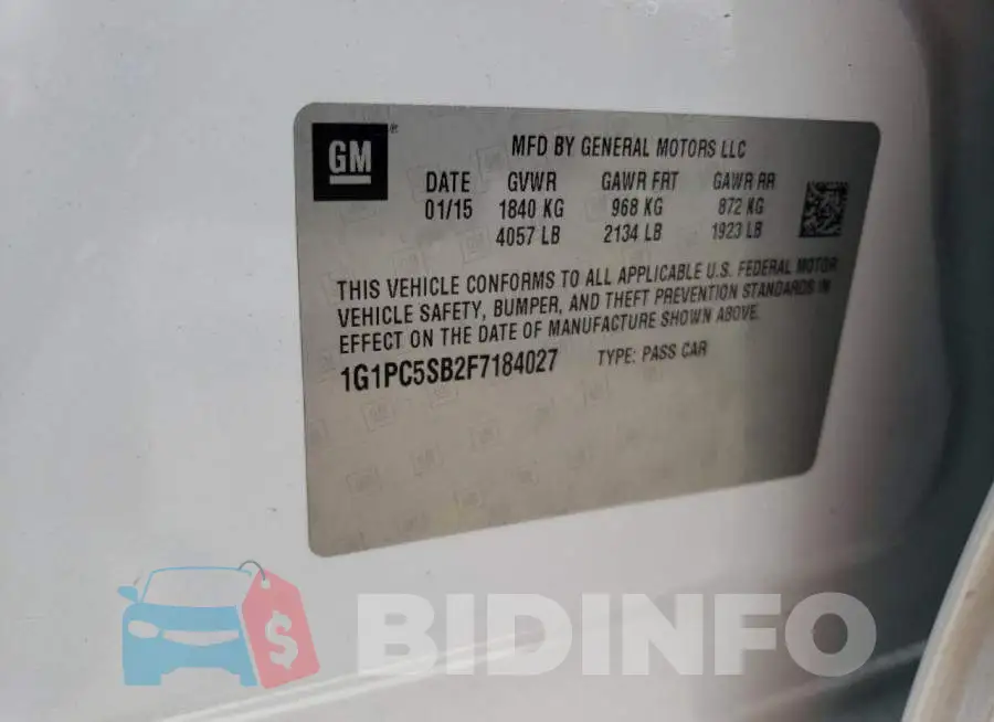 1G1PC5SB2F7184027 Photo# 12