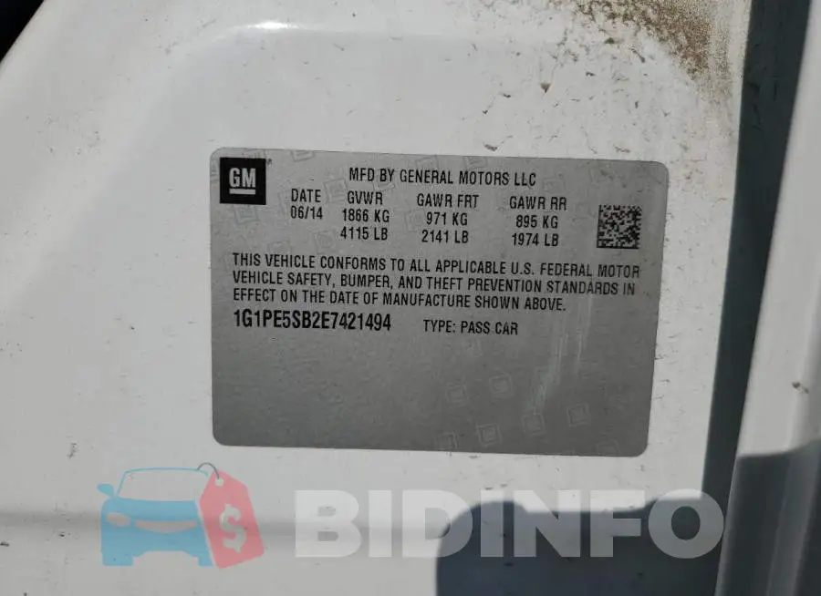 1G1PE5SB2E7421494 Photo# 12