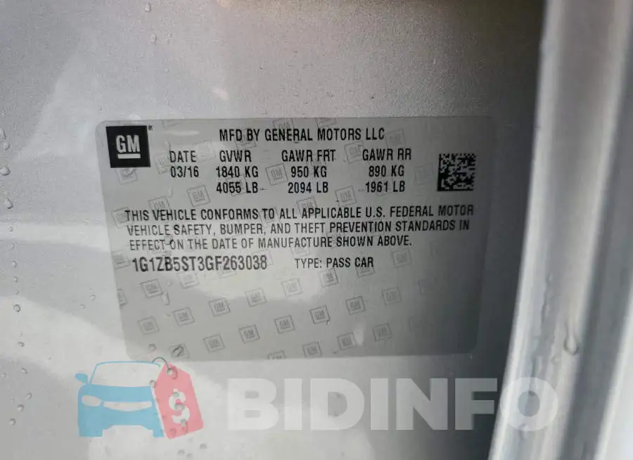 1G1ZB5ST3GF263038 Photo# 12