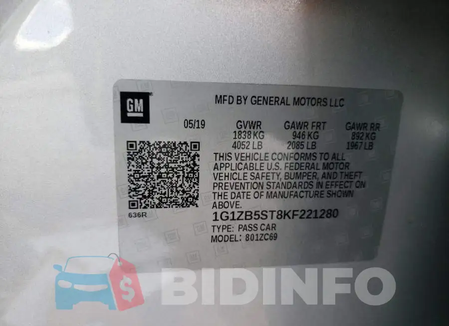 1G1ZB5ST8KF221280 Photo# 12