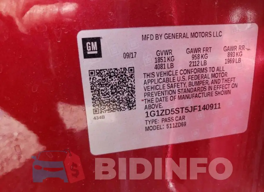 1G1ZD5ST5JF140911 Photo# 12